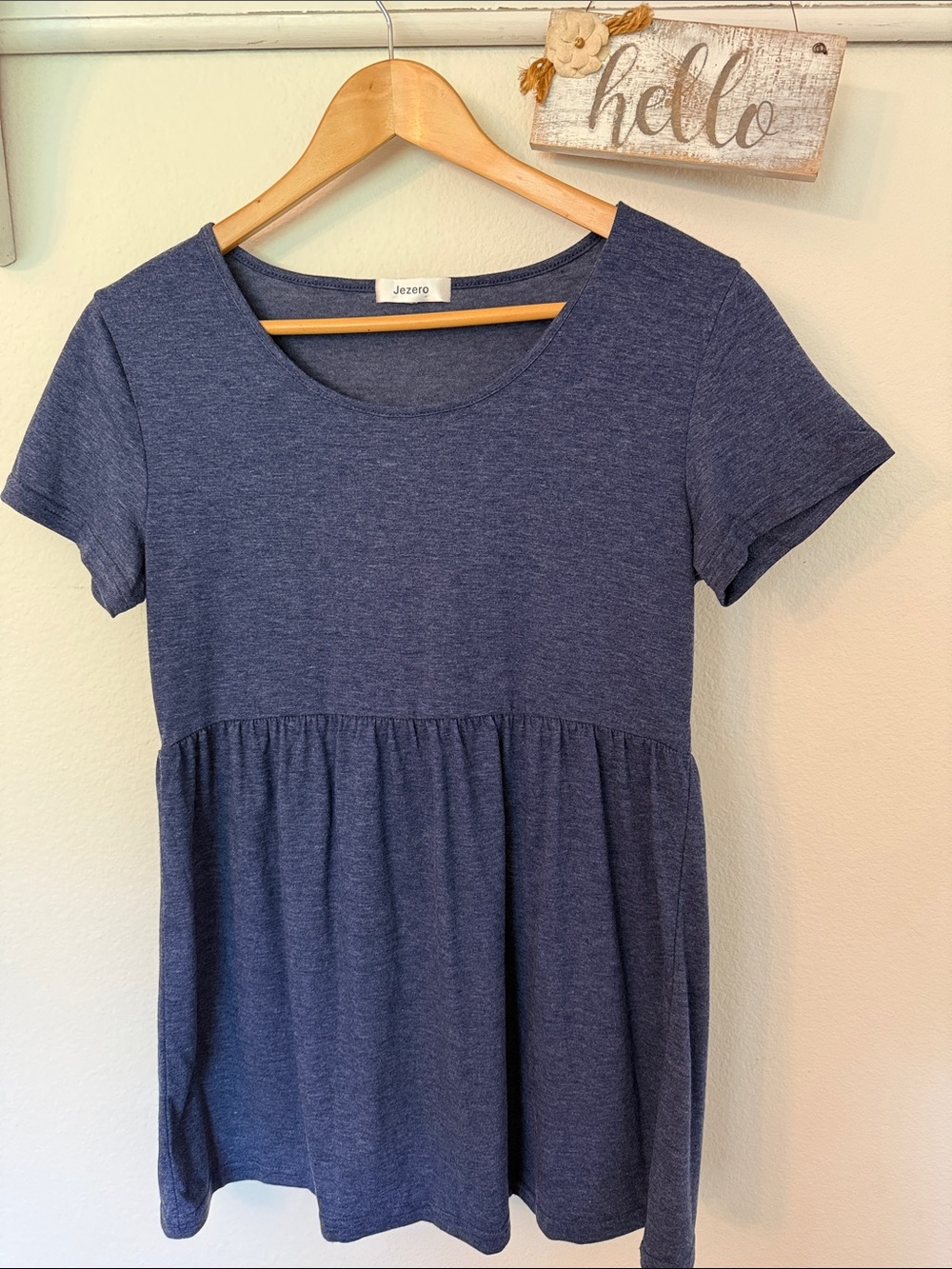 🌻 Jezero Navy Scoop Neck Babydoll Top-Maternity